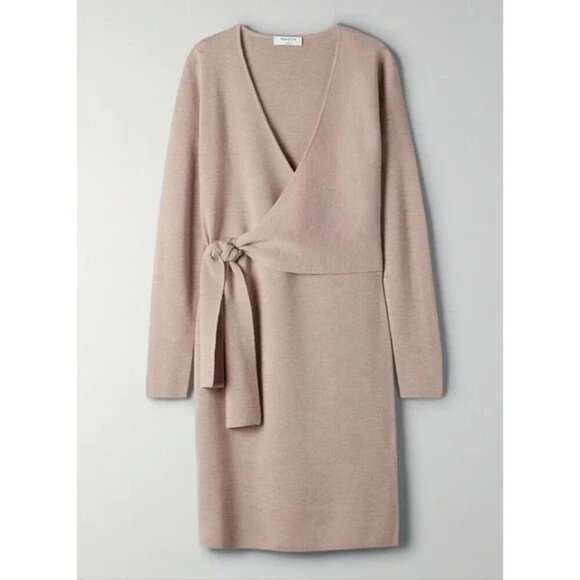 Aritzia Dresses & Skirts - Aritzia Babaton Fremont Extra Fine Merino Wool Wrap Dress Size Small